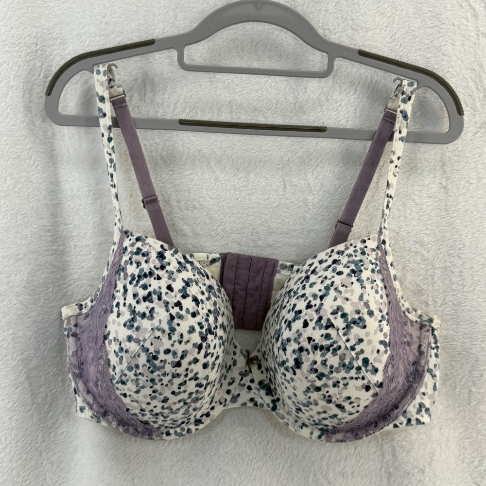 Cacique Cotton T-Shirt Bra 42DDD Floral Print Full Coverage Adjustable